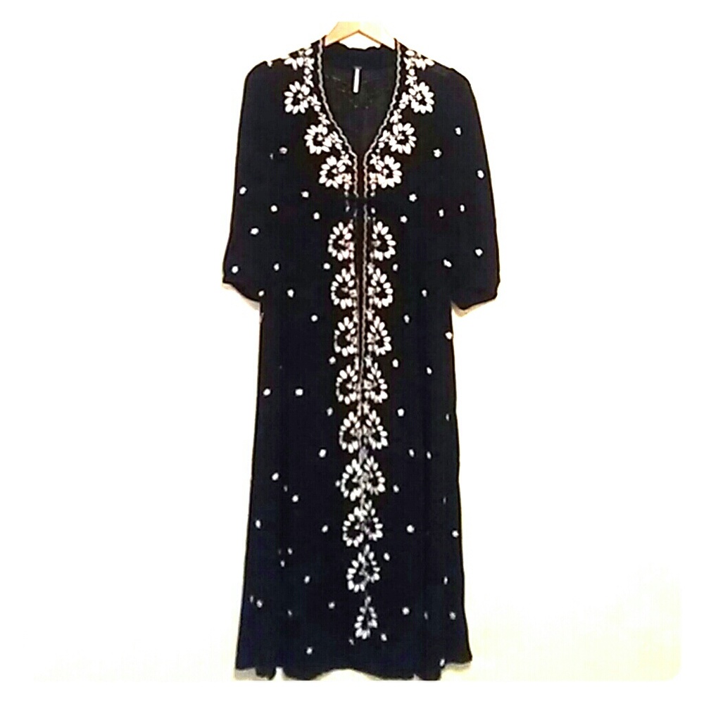 FREE PEOPLE Embroidered Boho Dress Sz XS
